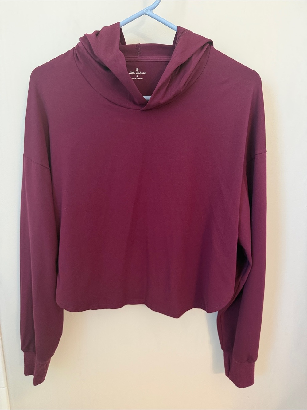 Gilly Hicks Maroon Cropped Hoodie